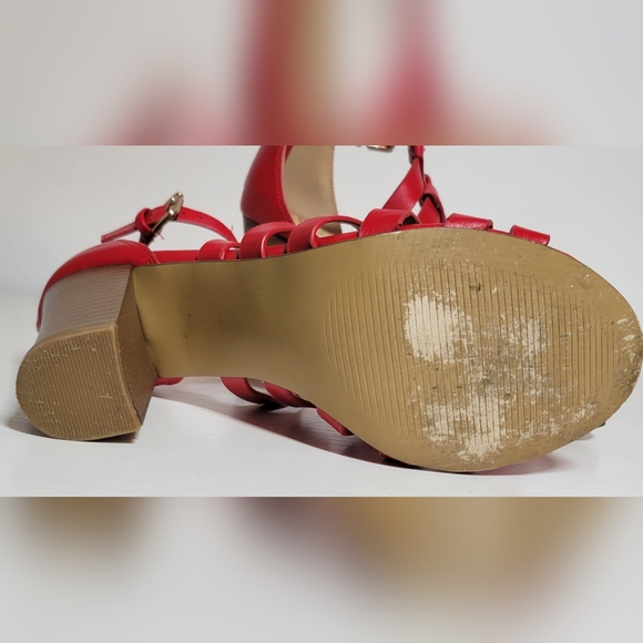 Versital Red Strappy Heeled Sandals - Picture 6 of 8